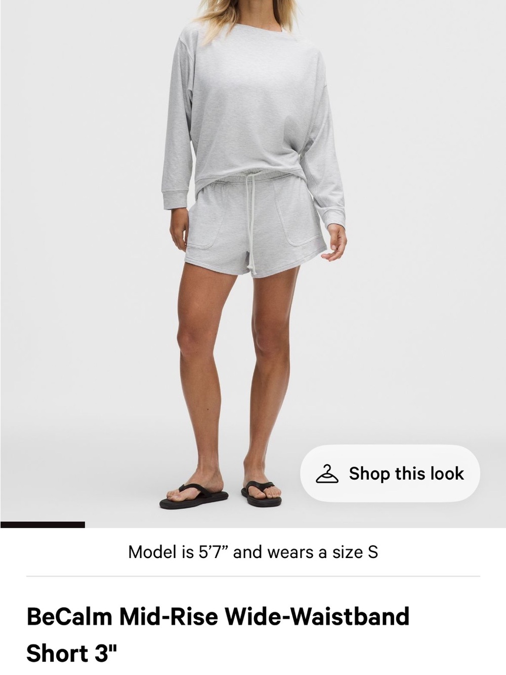 Lululemon BeCalm mid rise 3” inseam lounge shorts. - Picture 3 of 7